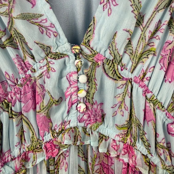 Hemant And Nandita Womens Powder Blue Short Dress Medium - Picture 7 of 11